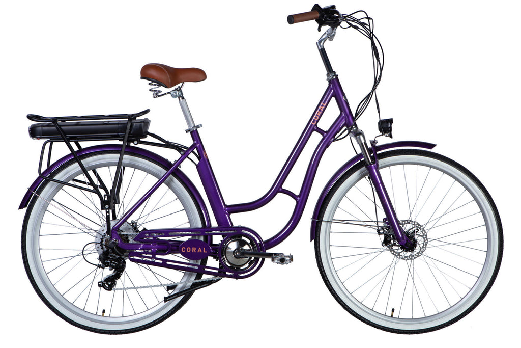 E-bike 28" AL Dorozhnik CORAL DD FR frame-19" 36V 12.5A*h 250W purple-blue YS 750 2025