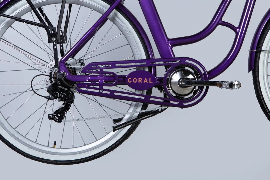E-bike 28" AL Dorozhnik CORAL DD FR frame-19" 36V 12.5A*h 250W purple-blue YS 750 2025