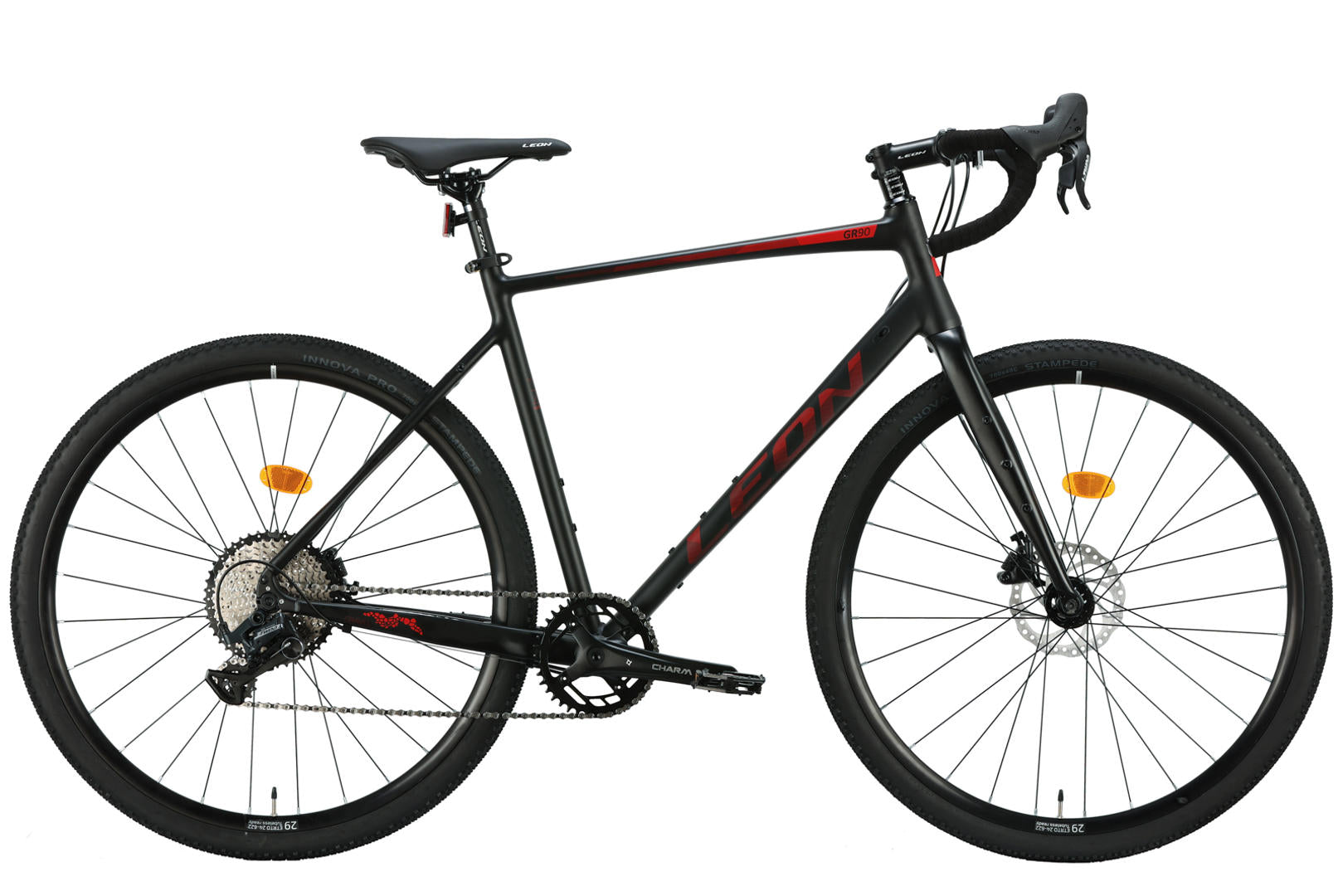 Bicycle AL 28" Leon GR-90 HDD frame-L" black with red (matt) 2024