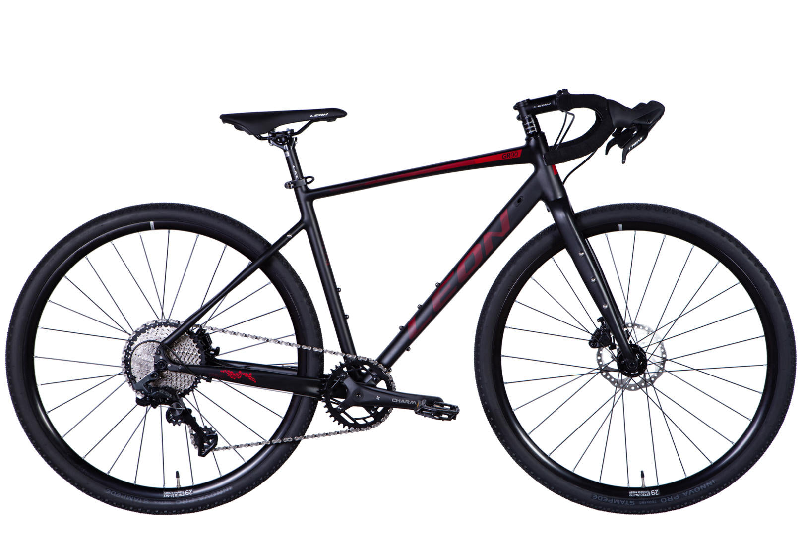 Bicycle AL 28" Leon GR-90 HDD frame-M" black with red (matt) 2024